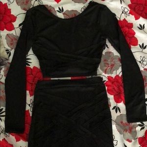 Two piece long sleeve midi dress